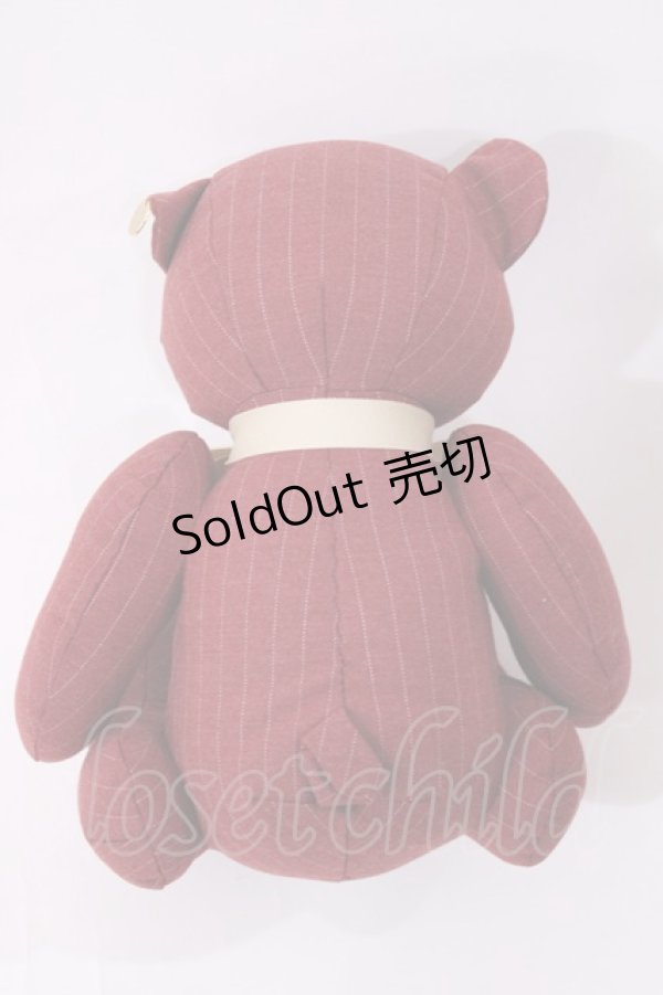 画像2: F i.n.t / オリジナルテディベア  レッド/グレーストライプ H-26-01-27-1011-CA-ZA-NS-ZH (2)