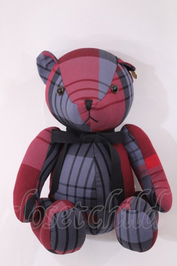 画像1: F i.n.t / オリジナルテディベア  レッド/グレーチェック H-26-01-27-1012-CA-ZA-NS-ZH (1)