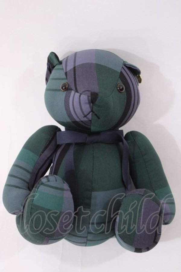 画像1: F i.n.t / オリジナルテディベア  グリーン/ネイビーチェック H-26-01-27-1014-CA-ZA-NS-ZH (1)