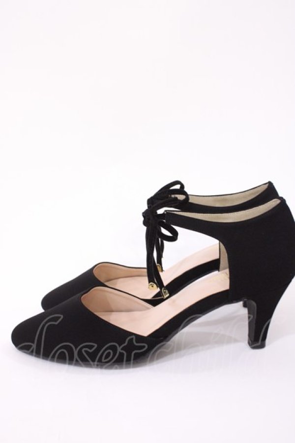 画像2: an another angelus / リボンセパレートパンプス L/24.5〜25cm BLACK H-26-01-27-1016-CA-SH-NS-ZH (2)
