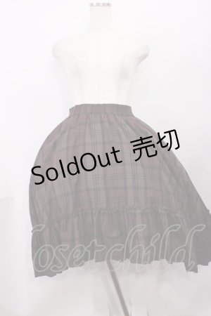 画像: axes femme / チェック柄ミディスカート M ワイン H-26-01-27-1020-AX-SK-NS-ZH