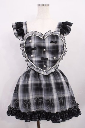 画像: Princess Melody / チェックパールハートエプロンジャンスカ Free ブラック H-26-01-27-1026-EL-OP-NS-ZH
