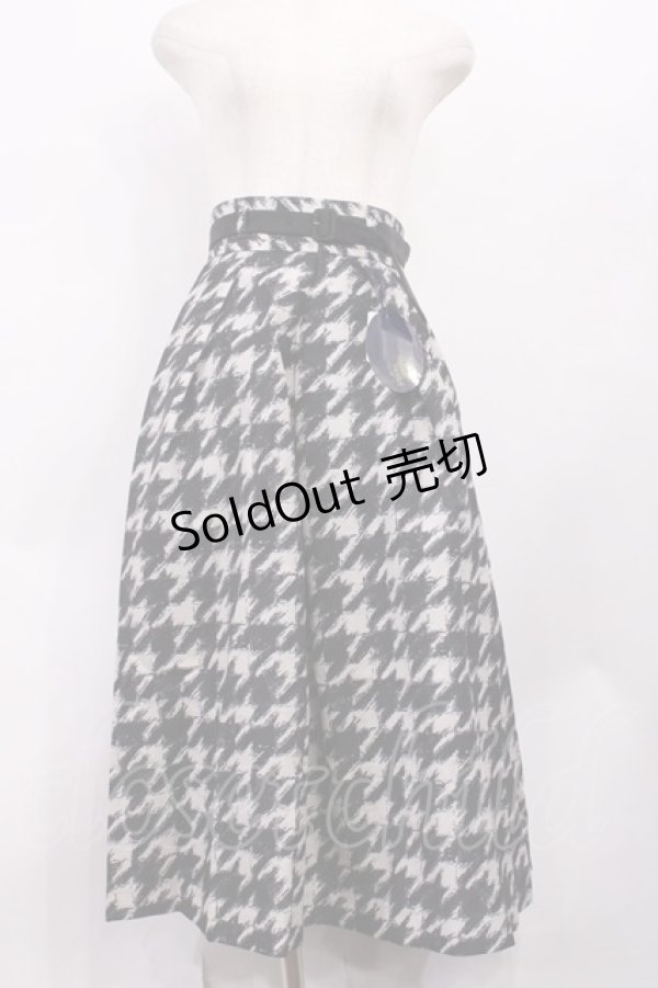 画像1: an another angelus / ハンドペイント千鳥柄タックスカート Free BEIGE×BLACK H-26-01-27-1029-CA-SK-NS-ZH (1)
