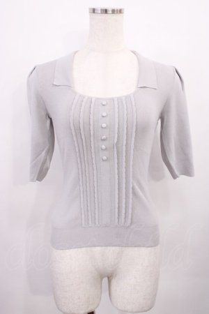 画像: an another angelus / フロント釦スクエアネックニットプルオーバー Free BLUE GRAY H-26-01-27-1031-CA-TO-NS-ZH