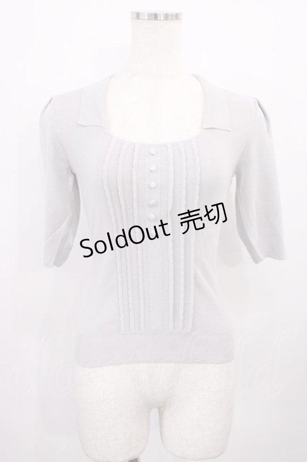 画像1: an another angelus / フロント釦スクエアネックニットプルオーバー Free BLUE GRAY H-26-01-27-1031-CA-TO-NS-ZH (1)