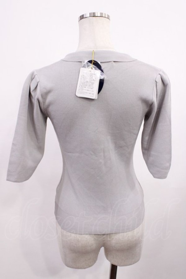 画像2: an another angelus / フロント釦スクエアネックニットプルオーバー Free BLUE GRAY H-26-01-27-1031-CA-TO-NS-ZH (2)