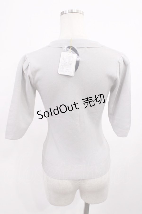 画像2: an another angelus / フロント釦スクエアネックニットプルオーバー Free BLUE GRAY H-26-01-27-1031-CA-TO-NS-ZH (2)