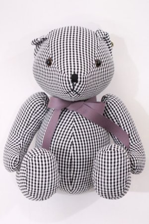 画像: F i.n.t / オリジナルテディベア  オフ/ブラックギンガム H-26-01-27-1004-CA-ZA-NS-ZH