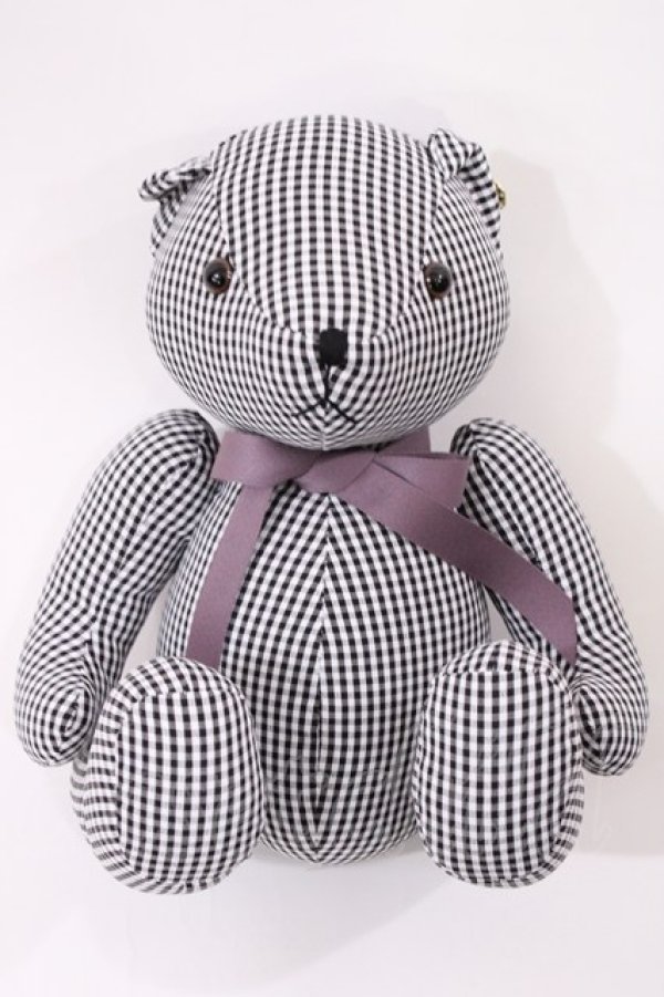 画像1: F i.n.t / オリジナルテディベア  オフ/ブラックギンガム H-26-01-27-1004-CA-ZA-NS-ZH (1)