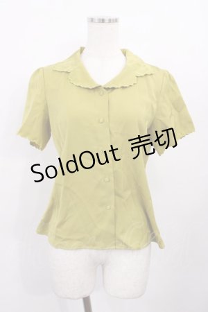 画像: F&A / スカラップカットワーク開衿ブラウス Free LIME GREEN H-26-01-27-1033-LO-BL-NS-ZH