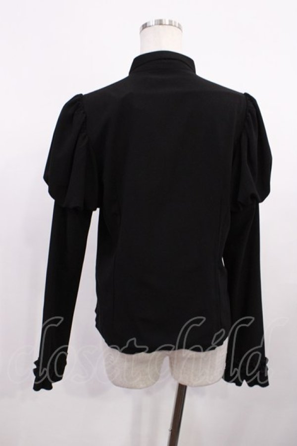 画像2: Miss Point（海外ロリータブランド） / Classic Chocolat Stripe リボンタイブラウス M ブラック H-26-01-27-1034-EL-BL-NS-ZH (2)