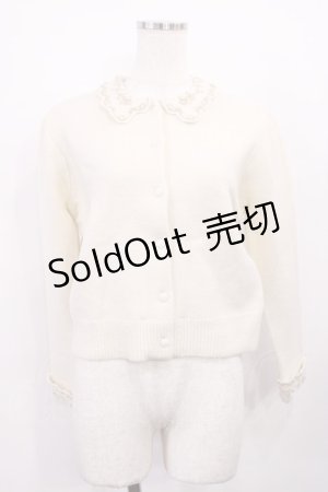 画像: an another angelus / ラメ刺繍スカラップ衿ニットカーディガン Free OFF WHITE H-26-01-27-1036-CA-TO-NS-ZH