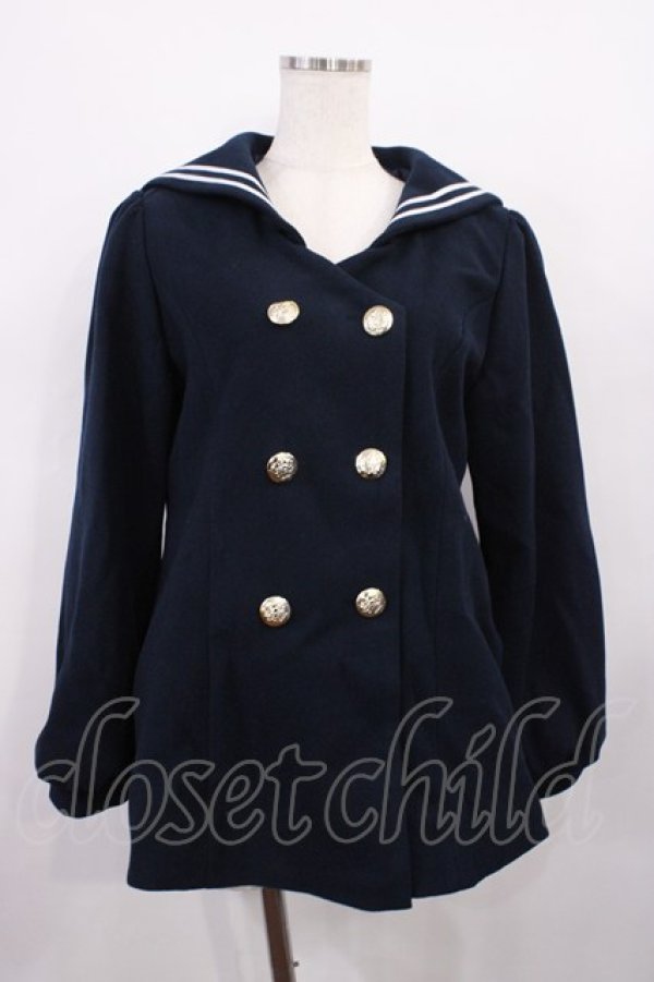画像1: axes femme POETIQUE / セーラーショートコート M ネイビー H-26-01-27-1038-AX-CO-NS-ZH (1)