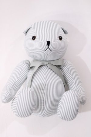 画像: F i.n.t / オリジナルテディベア  オフ/グリーンストライプ H-26-01-27-1005-CA-ZA-NS-ZH