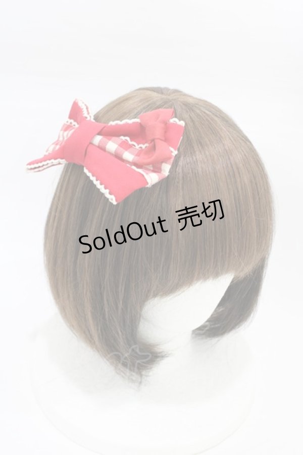 画像1: Angelic Pretty / Candyギンガムバレッタ  レッド H-26-01-27-009-AP-AC-NS-ZH (1)