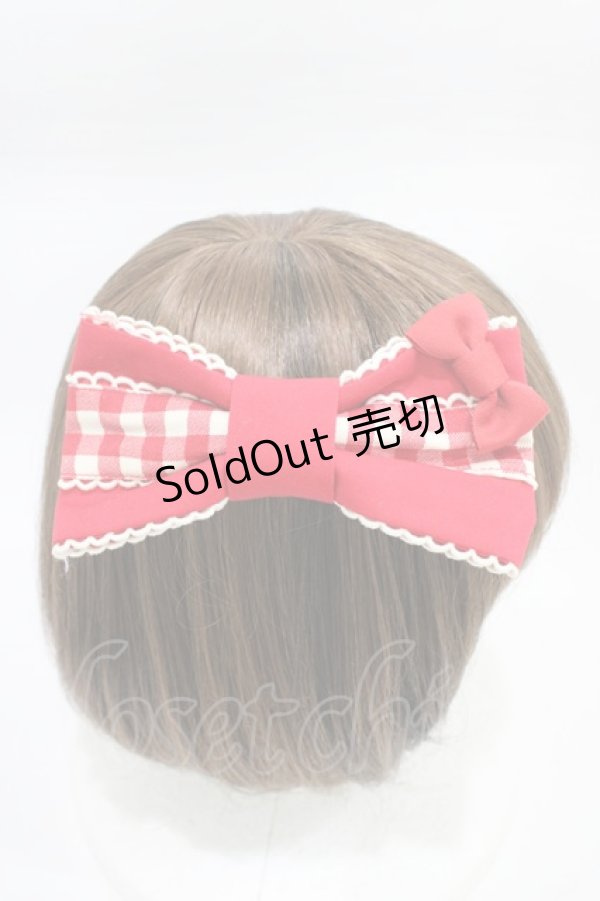 画像2: Angelic Pretty / Candyギンガムバレッタ  レッド H-26-01-27-009-AP-AC-NS-ZH (2)