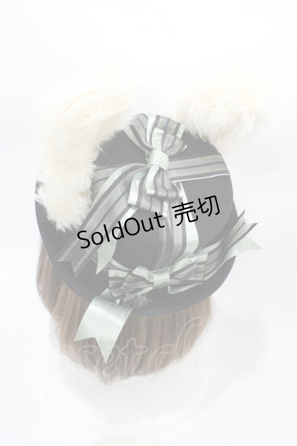 画像2: ALICE and the PIRATES / サーカスミニシルクハット  ブラック/グリーン H-26-01-27-002-PA-AC-NS-ZH (2)