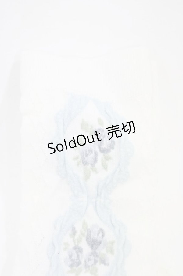 画像2: m petit by misako / ECAMOVKバラレースソックス  オフ/サックス H-26-01-27-032-LO-ZA-NS-ZH (2)