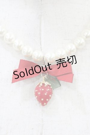 画像: LIZ LISA / いちごリボンネックレス  レッド H-26-01-27-035-LO-AC-NS-ZH