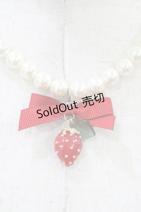 画像1: LIZ LISA / いちごリボンネックレス  レッド H-26-01-27-035-LO-AC-NS-ZH (1)