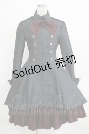 画像: ATELIER BOZ / ゼノディーンワンピースジャケット  ブラック×ボルドー H-26-01-28-001-EL-OP-KB-ZH