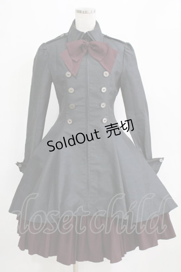 画像1: ATELIER BOZ / ゼノディーンワンピースジャケット  ブラック×ボルドー H-26-01-28-001-EL-OP-KB-ZH (1)