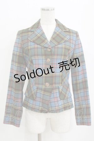 画像: Emily Temple cute / タータンチェックジャケット  ブルー H-26-01-28-025-ET-JA-KB-ZH