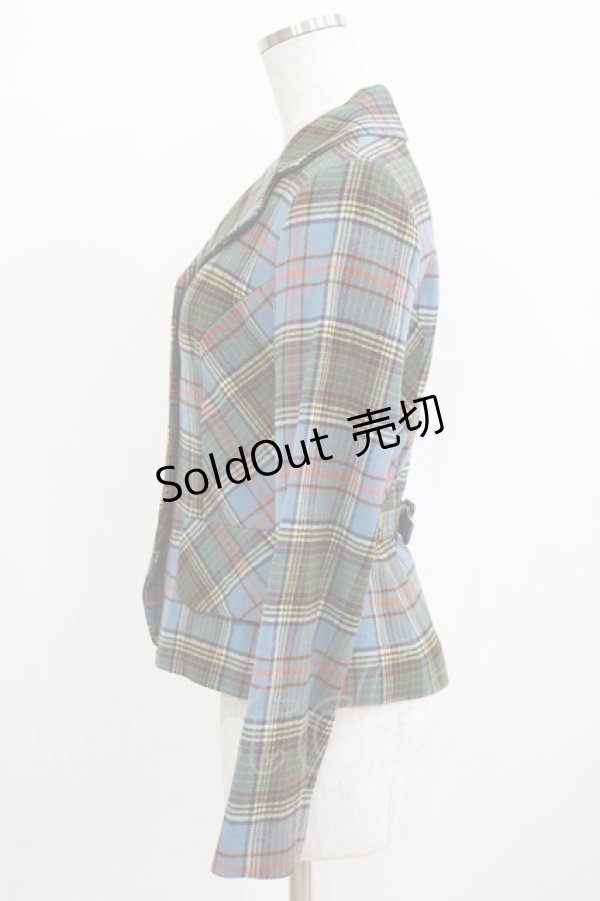画像2: Emily Temple cute / タータンチェックジャケット  ブルー H-26-01-28-025-ET-JA-KB-ZH (2)