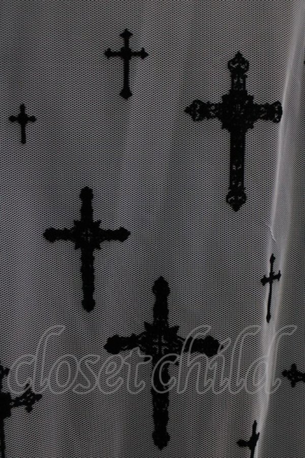 画像4: Moi-meme-Moitie / 十字架フロッキーハイウエストスカート 9 ホワイト×ブラック H-26-01-28-029-MO-SK-KB-ZH (4)