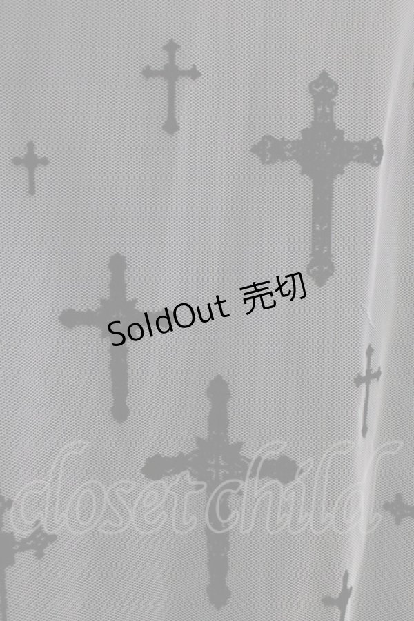 画像4: Moi-meme-Moitie / 十字架フロッキーハイウエストスカート 9 ホワイト×ブラック H-26-01-28-029-MO-SK-KB-ZH (4)