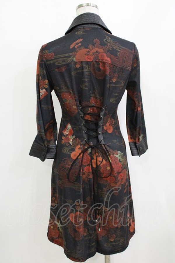 画像3: Qutie Frash / 和柄オーバーブラウス  ブラック H-26-01-28-034-QU-BL-KB-ZH (3)