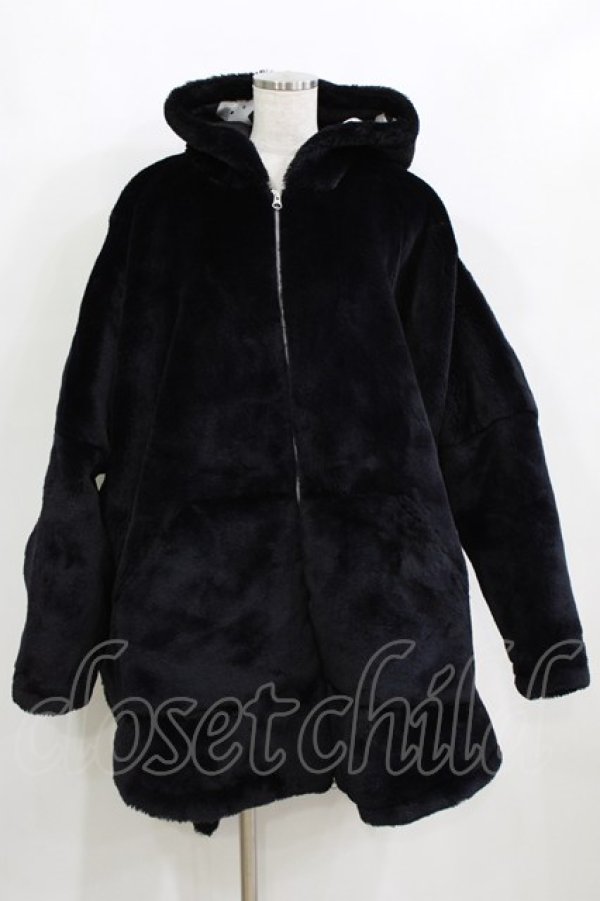 画像1: MINT NeKO / ファーコート  黒 H-26-01-28-035-HN-CO-AK-ZH (1)