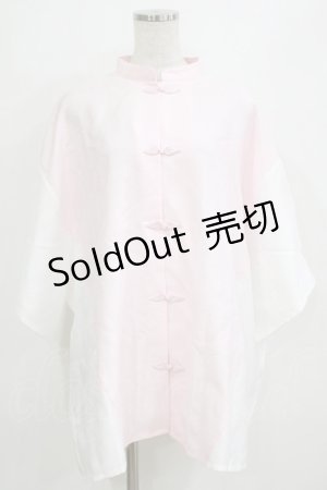 画像: Whinny / 僕と闘ってみる？チャイナシャツ  ピンク H-26-01-28-037-PU-BL-KB-ZH