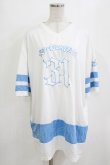 画像1: KRY CLOTHING / 「ICE」 オーバーサイズトップス  ホワイト×ブルー H-26-01-28-038-EL-TO-KB-ZH (1)