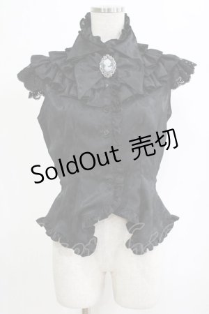 画像: MARBLE / 別タイ付きヴィクトリアンフリルブラウス  黒 H-26-01-28-040-GO-BL-AK-ZH
