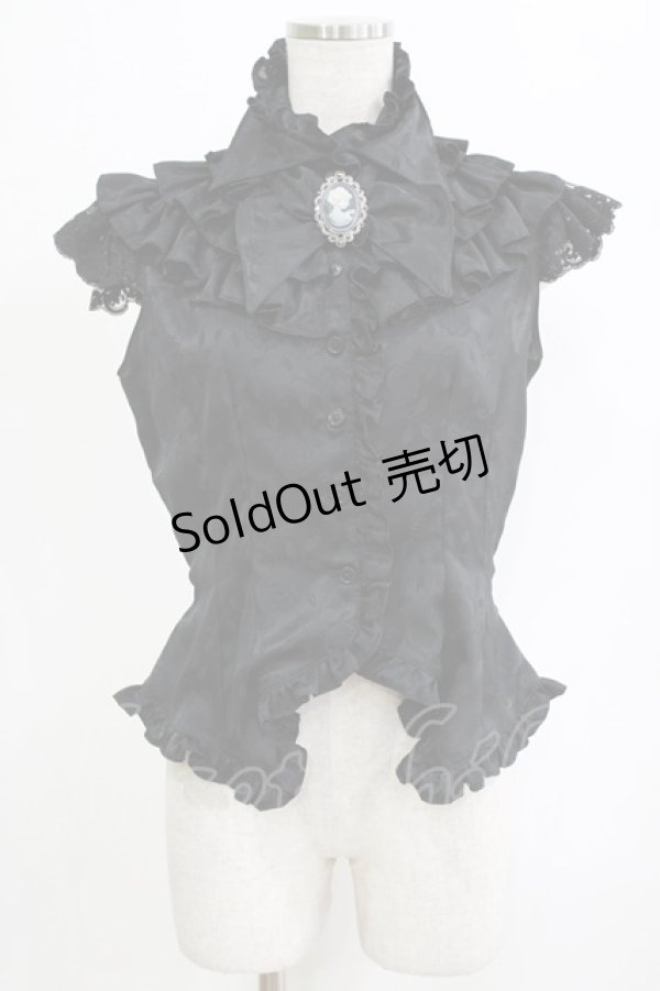 画像1: MARBLE / 別タイ付きヴィクトリアンフリルブラウス  黒 H-26-01-28-040-GO-BL-AK-ZH (1)