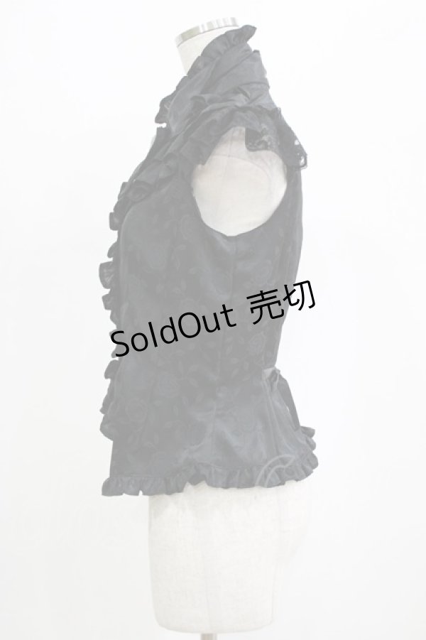 画像2: MARBLE / 別タイ付きヴィクトリアンフリルブラウス  黒 H-26-01-28-040-GO-BL-AK-ZH (2)