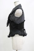 画像2: MARBLE / フリルタイ付きコルセット風ブラウス  黒 H-26-01-28-041-GO-BL-AK-ZH (2)