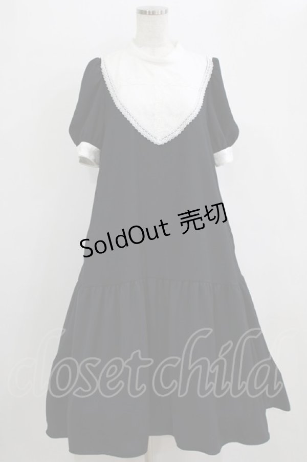 画像1: MIHO MATSUDA / ワンピース・オーフィー[半袖]  ブラック H-26-01-28-004-GO-OP-KB-ZH (1)