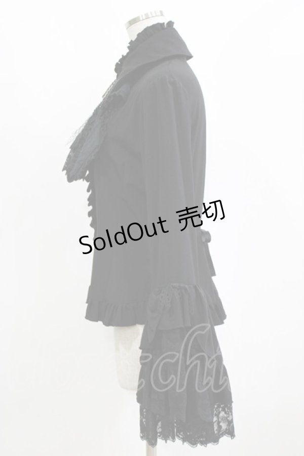 画像2: MARBLE / デコラティブタイ付き姫袖ブラウス  黒 H-26-01-28-043-GO-BL-AK-ZH (2)