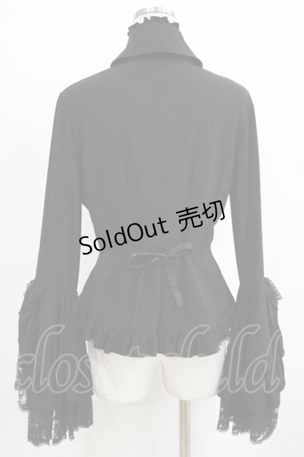 画像3: MARBLE / デコラティブタイ付き姫袖ブラウス  黒 H-26-01-28-043-GO-BL-AK-ZH (3)