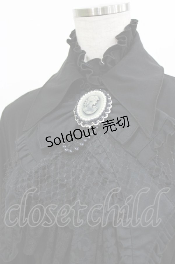 画像4: MARBLE / デコラティブタイ付き姫袖ブラウス  黒 H-26-01-28-043-GO-BL-AK-ZH (4)