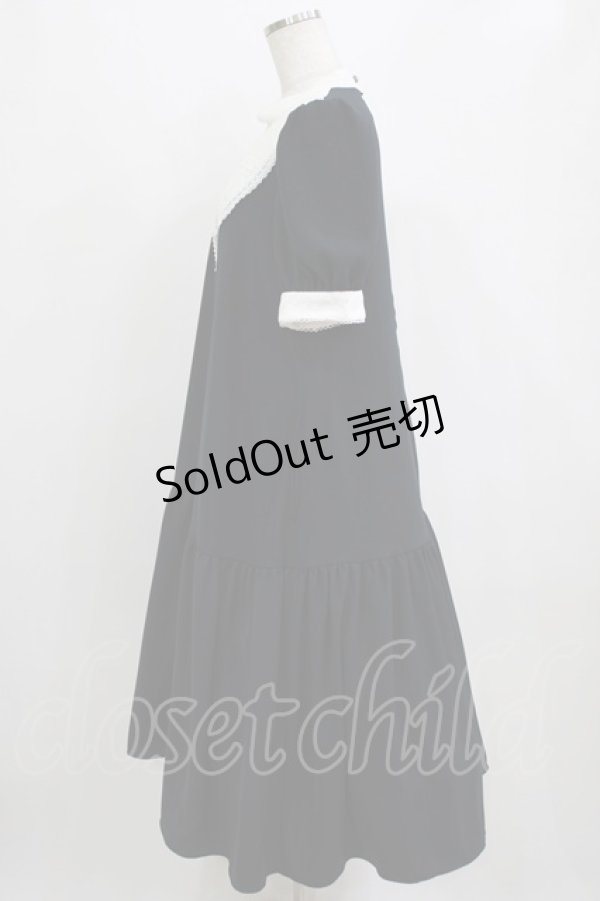 画像2: MIHO MATSUDA / ワンピース・オーフィー[半袖]  ブラック H-26-01-28-004-GO-OP-KB-ZH (2)