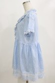 画像2: Jane Marple / ギンガムチュニックブラウス  サックス H-26-01-28-046-JM-TO-KB-ZH (2)