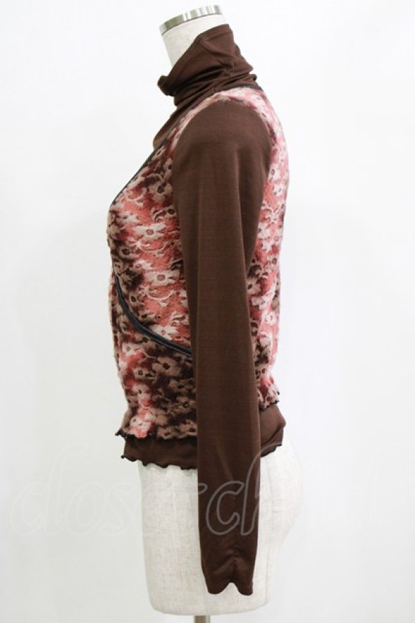 画像2: Ozz On / レイヤード風切替ハイネックトップス  ブラウン H-26-01-28-051-OO-TO-KB-ZH (2)