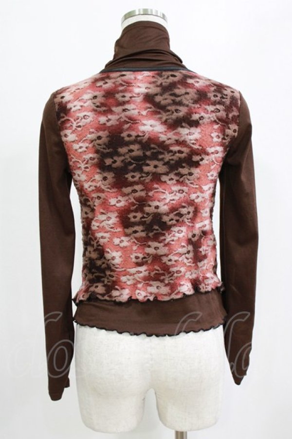 画像3: Ozz On / レイヤード風切替ハイネックトップス  ブラウン H-26-01-28-051-OO-TO-KB-ZH (3)