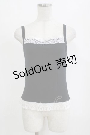 画像: Jane Marple / レース付キャミソール  ブラック H-26-01-28-058-JM-TO-KB-ZH