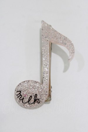 画像: MILK / Melodyバレッタ  シルバーラメ H-26-01-28-066-ML-AC-KB-ZH