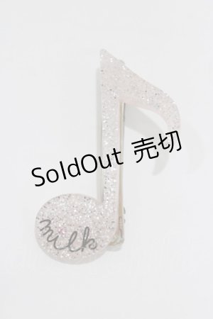 画像: MILK / Melodyバレッタ  シルバーラメ H-26-01-28-066-ML-AC-KB-ZH