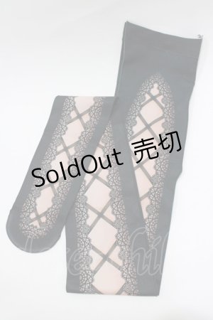 画像: abilletage / corset tights【Lace up】  ブラック H-26-01-28-068-GO-ZA-KB-ZH